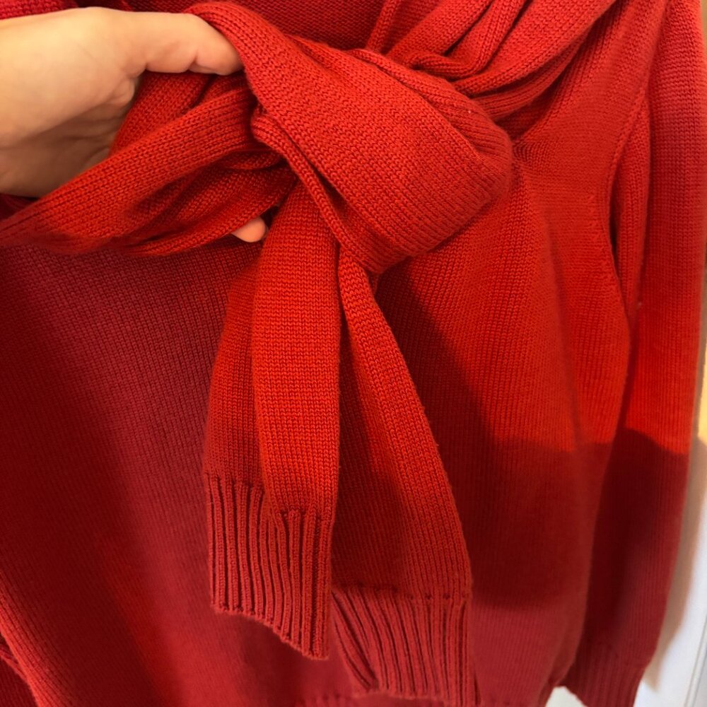 NWOT MONSE Cold Shoulder Merino Wool Knit Sweater in Terracotta - Picture 6 of 6